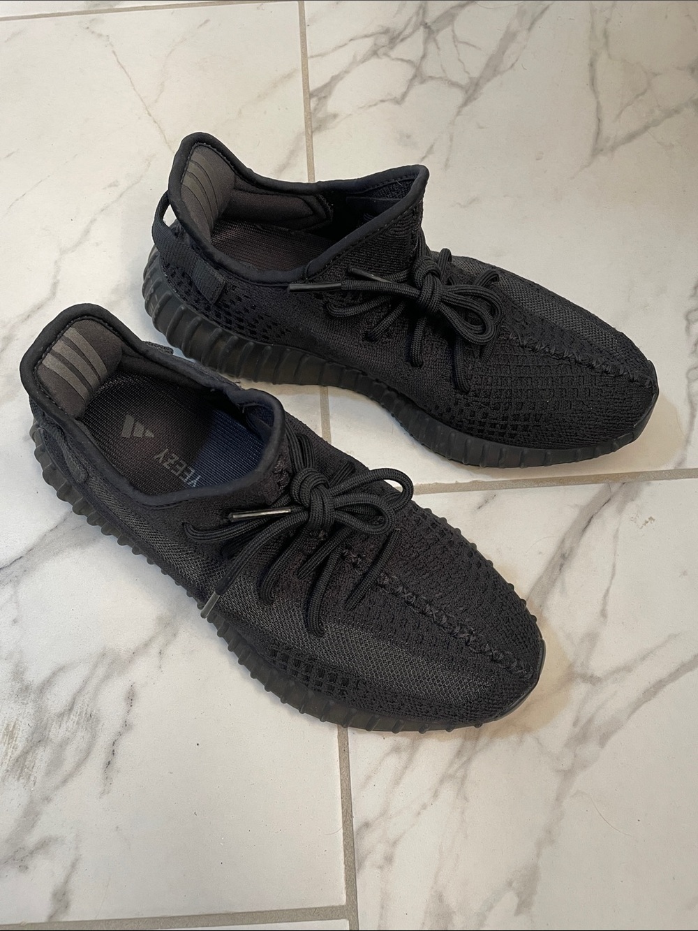 Yeezy Men’s Knit Low-Top Sneakers — Black